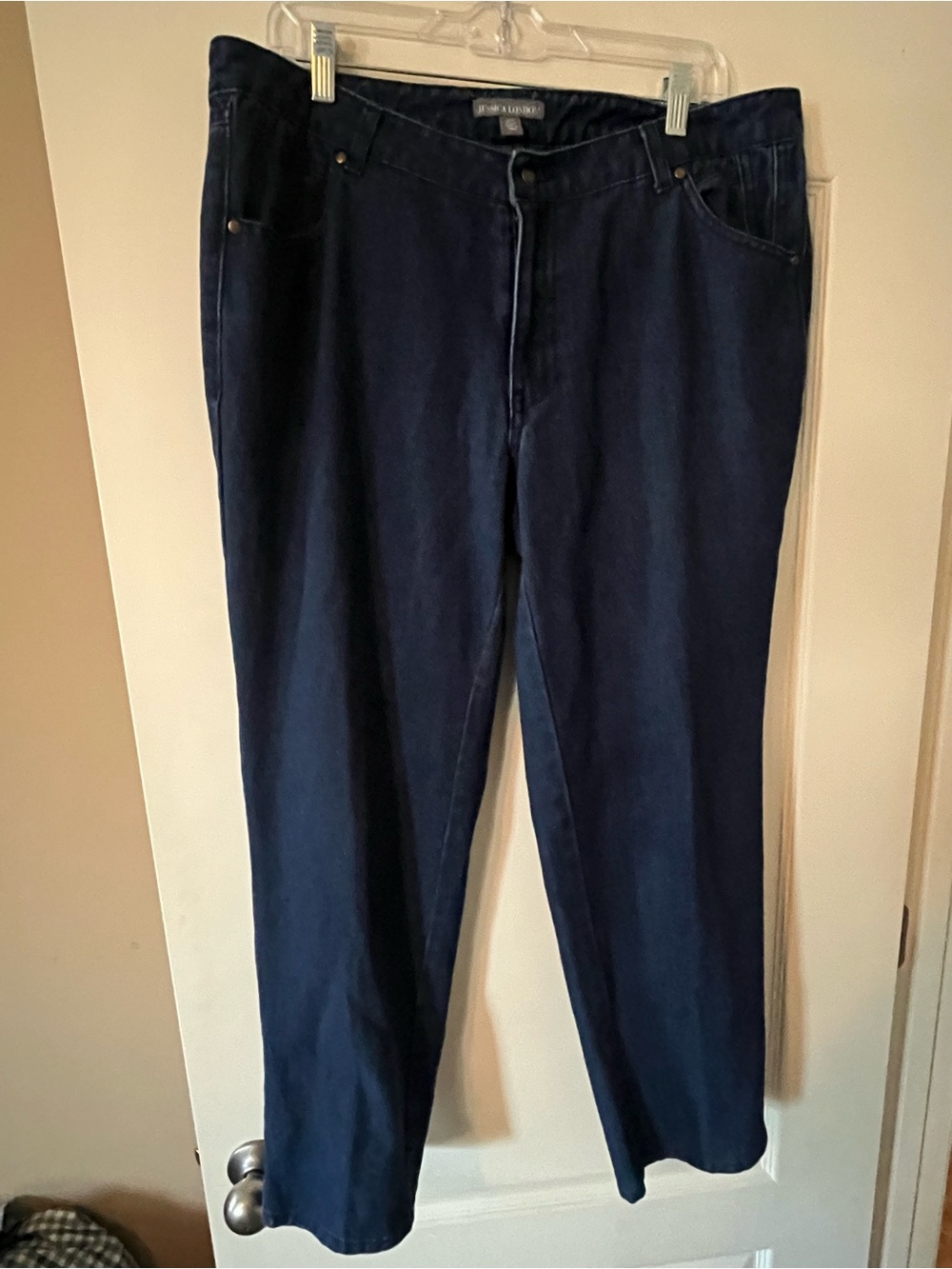 Jessica London Classic Straight Leg Jeans in Dark Blue Women’s Size 16W Petite